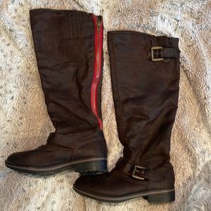 Brown Steve Madden Lizzie over the knee boots